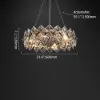 Crystack Modern 6-Light Tiered Crystal Chandelier with Adjustable Cables