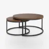 Fero 60 - 80 cm Walnut Round Nesting Coffee Table