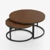 Fero 60 - 80 cm Walnut Round Nesting Coffee Table