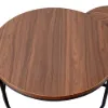 Fero 60 - 80 cm Walnut Round Nesting Coffee Table
