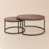 Fero 60 - 80 cm Walnut Round Nesting Coffee Table