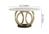 1500mm Contemporary Round Dining Table with Faux Marble Top in White & Gold