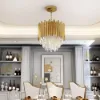 Kitoney Modern Gold 3-Light Tiered Crystal Chandelier for Living Room and Dining Room