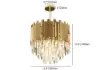 Kitoney Modern Gold 3-Light Tiered Crystal Chandelier for Living Room and Dining Room