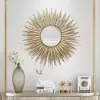 33.7" Luxury Creative Gold Sunburst Large Metal Wall Mirror Decor Art for Living Room