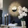 33.7" Luxury Creative Gold Sunburst Large Metal Wall Mirror Decor Art for Living Room