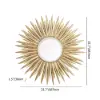 33.7" Luxury Creative Gold Sunburst Large Metal Wall Mirror Decor Art for Living Room