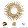 33.7" Luxury Creative Gold Sunburst Large Metal Wall Mirror Decor Art for Living Room