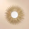 33.7" Luxury Creative Gold Sunburst Large Metal Wall Mirror Decor Art for Living Room