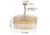 Ketose Modern Gold 9-Light Crystal Chandelier with Adjustable Chain