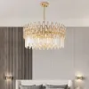 Ketose Modern Gold 6-Light Crystal Chandelier with Adjustable Chain