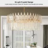Ketose Modern Gold 6-Light Crystal Chandelier with Adjustable Chain