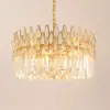 Ketose Modern Gold 6-Light Crystal Chandelier with Adjustable Chain