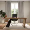 Modern 180 cm Rectangular Walnut Rubberwood Desk with Drawer