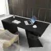 Modern 180 cm Rectangular Black Rubberwood Desk with Drawer
