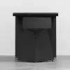Modern 180 cm Rectangular Black Rubberwood Desk with Drawer