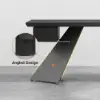 Modern 180 cm Rectangular Black Rubberwood Desk with Drawer