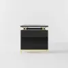 Hungled Modern 180 cm Rectangular Black Executive Desk with Storage Cabinet