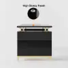 Hungled Modern 180 cm Rectangular Black Executive Desk with Storage Cabinet