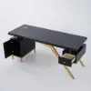 Hungled Modern 180 cm Rectangular Black Executive Desk with Storage Cabinet