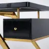 Hungled Modern 180 cm Rectangular Black Executive Desk with Storage Cabinet