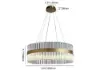 Fixedo Modern Glass Chandelier with Round Frame in Brass and Adjustable Cables