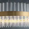Fixedo Modern Glass Chandelier with Round Frame in Brass and Adjustable Cables