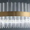 Fixedo Modern Glass Chandelier with Round Frame in Brass and Adjustable Cables