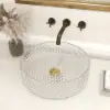 Vessel Transparent Diamond Shaped Crystal Glass Bathroom Wash Sink