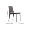Grey Saddle Leather Upholstered High Back Dining Chair (Set of 2)