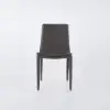 Grey Saddle Leather Upholstered High Back Dining Chair (Set of 2)