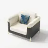 Vertex Modern Leather 3-Piece Living Room Sofa Set – Gray Beige Faux