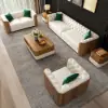 Picture of Wovent Modern Beige Faux Leather Tufted Sofa & Loveseat Living Room Set of 3