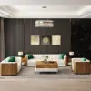 Picture of Wovent Modern Beige Faux Leather Tufted Sofa & Loveseat Living Room Set of 3