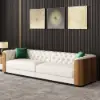 Picture of Wovent Modern Beige Faux Leather Tufted Sofa & Loveseat Living Room Set of 3