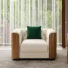 Picture of Wovent Modern Beige Faux Leather Tufted Sofa & Loveseat Living Room Set of 3