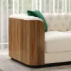 Picture of Wovent Modern Beige Faux Leather Tufted Sofa & Loveseat Living Room Set of 3