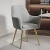 Modern Light Grey Velvet Dining Chair with Cushioned Seat, 2 Pieces