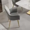 Modern Light Grey Velvet Dining Chair with Cushioned Seat, 2 Pieces