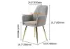 Modern Light Grey Velvet Dining Chair with Cushioned Seat, 2 Pieces