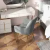 Modern Light Grey Velvet Dining Chair with Cushioned Seat, 2 Pieces
