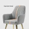 Modern Light Grey Velvet Dining Chair with Cushioned Seat, 2 Pieces
