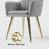 Modern Light Grey Velvet Dining Chair with Cushioned Seat, 2 Pieces