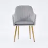 Modern Light Grey Velvet Dining Chair with Cushioned Seat, 2 Pieces