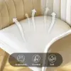 Modern Beige Velvet Dining Chair with Cushioned Seat, 2 Pieces – 127cm
