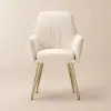 Modern Beige Velvet Dining Chair with Cushioned Seat, 2 Pieces – 127cm