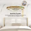 Fixedo Modern Tiered Crystal LED Chandelier in Brass Light – AUD-H0382
