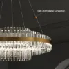 Fixedo Modern Tiered Crystal LED Chandelier in Brass Light – AUD-H0382