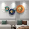 Picture of Modern Metal Wall Decor Geometric Round Home Wall Art Orange & Gold & Blue Living Room