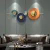 Picture of Modern Metal Wall Decor Geometric Round Home Wall Art Orange & Gold & Blue Living Room